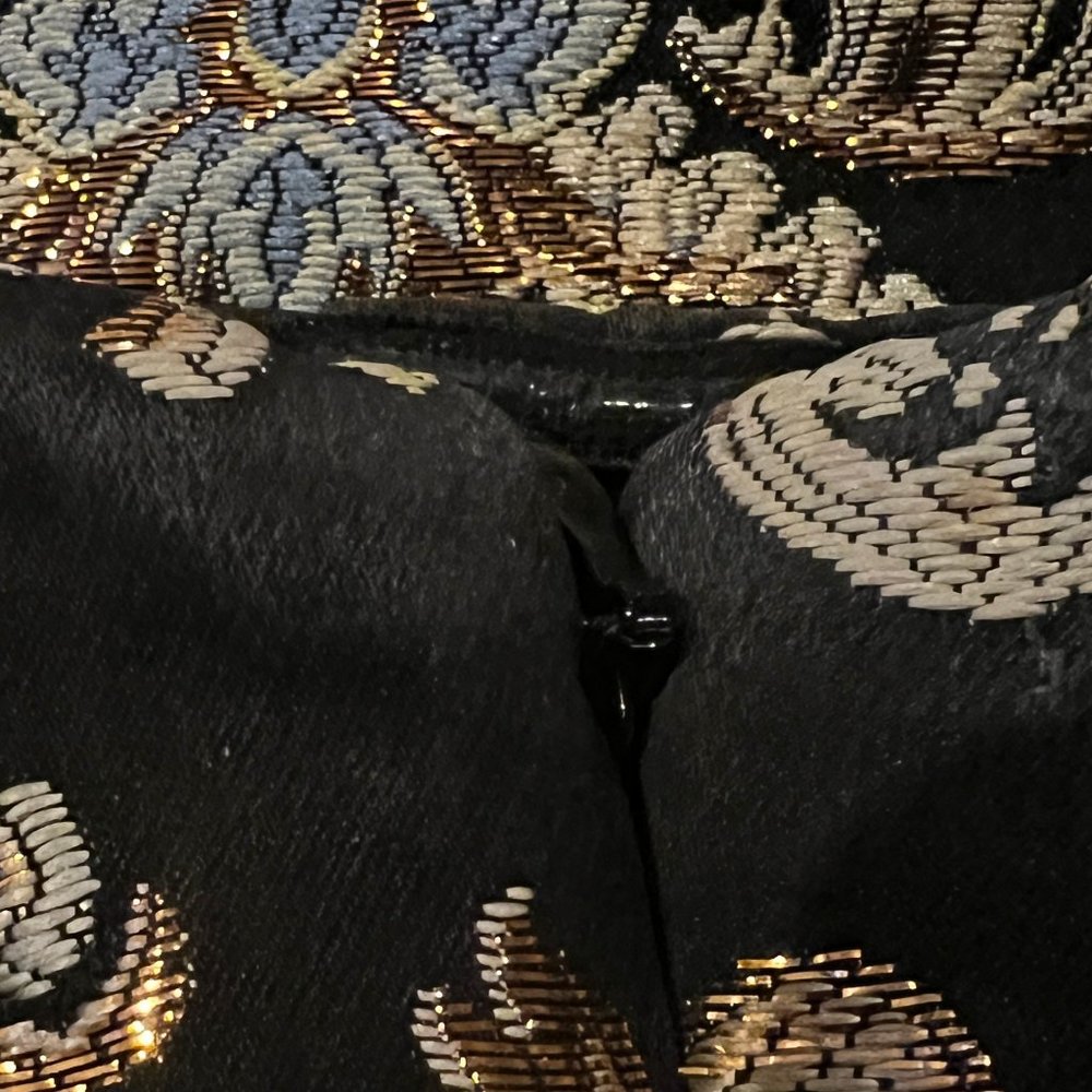 Nicole Miller Collection Black Gold Baroque Print Strapless Corset Dress - Picture 14 of 14
